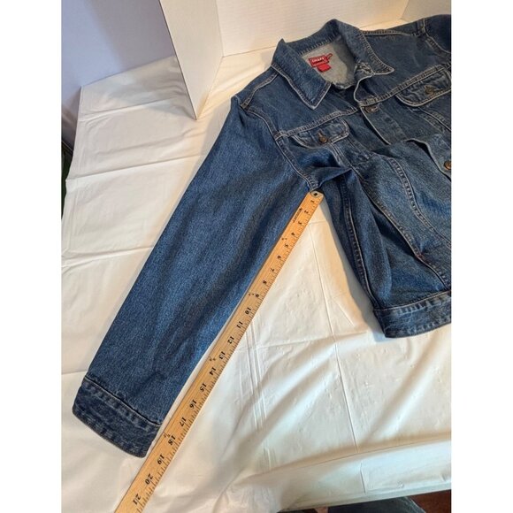 Chaps Vintage Denim Jean Jacket Men's XL 100% Cotton Blue Button-Front w/Pockets - Picture 7 of 10